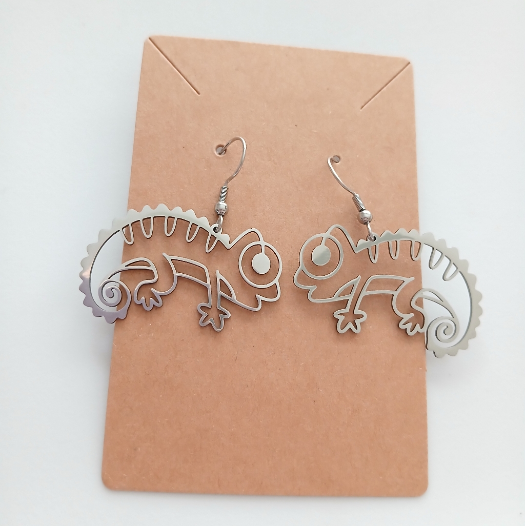 Fashion Jewelry Silver Chameleon Earrings Fashion Jewelry Silver Chameleon Earrings